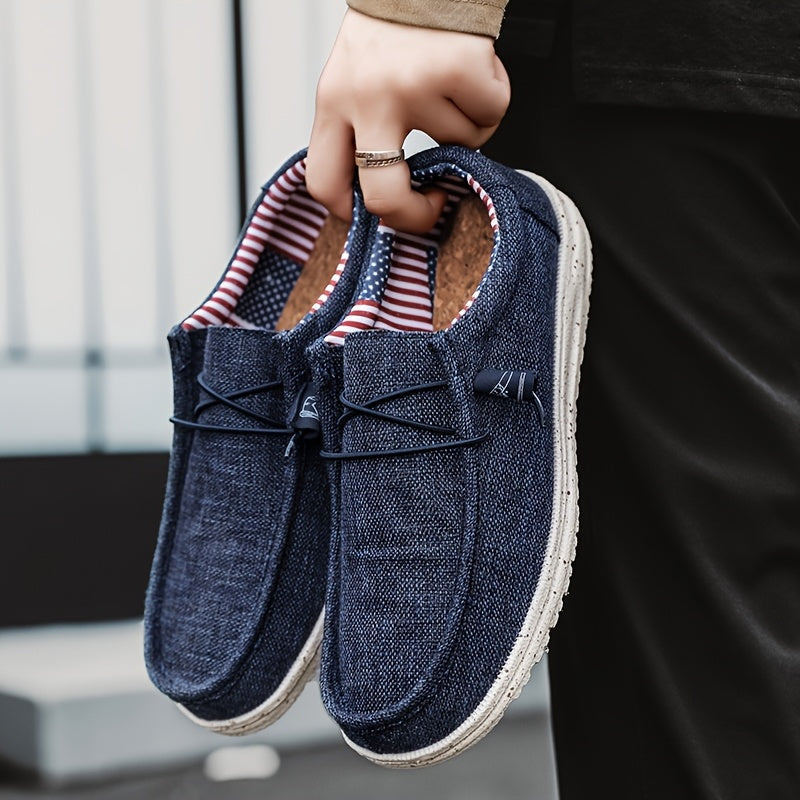 Men's Plus Size Breathable Vintage Canvas Loafers Low-Top Casual Sneakers Round Toe Slip-On Shoes for Outdoor Sports Daily Wear All Seasons Beige Black Blue Brown US 7-13