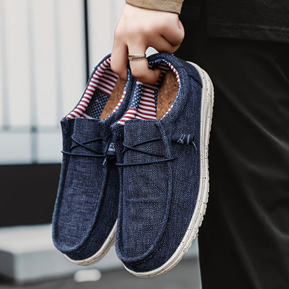 Men's Plus Size Breathable Vintage Canvas Loafers Low-Top Casual Sneakers Round Toe Slip-On Shoes for Outdoor Sports Daily Wear All Seasons Beige Black Blue Brown US 7-13