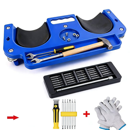 Rolling Knee Creeper Pad with Built-In Tool Tray – ABS High-Impact Frame, Cushioned Kneeling Pad for Mechanics, Carpenters, Flooring & Car Repairs – Multi-Color Automotive Repair Aid & Workshop Gift