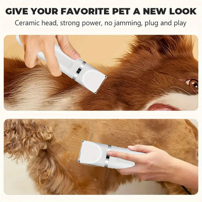 6-in-1 Rechargeable Pet Grooming Kit for Dogs & Cats – Cordless Hair Clipper, Steel Scissors, Comb & Shaver Set for Thick Coats, USB Charging