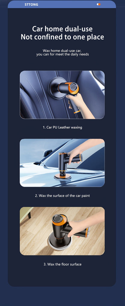 100W Cordless Car Polisher & Waxing Machine – Rechargeable Wireless Buffer for Scratch Repair, Car Detailing & Waxing, Portable Compact Polisher for Car Enthusiasts