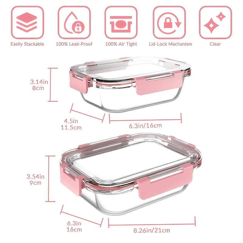 Glass Food Storage Containers with Lids 20-Piece Set, Stackable Airtight Meal Prep Containers, Oven Microwave Refrigerator & Dishwasher Safe, Space-Saving Kitchen Organization – 10 Containers + 10 Lids
