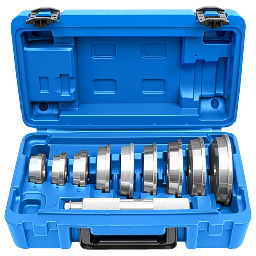 Bearing Press Kit 10-Piece – Bearing Race & Seal Bushing Driver Installation Set with 9 Double-Sided Adapters, Universal Fit for Cars, Trucks & SUVs, Professional Mechanic Tool