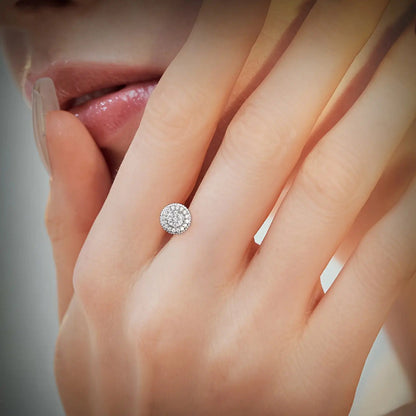 925 Sterling Silver Moissanite Stud Earrings 0.43ct Round Full-Plate Minimalist Diamond Alternative Ear Studs for Women Elegant Luxury Daily Wear and Gift Jewelry Christmas Birthday Anniversary