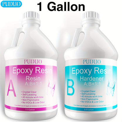 Epoxy Resin Kit Crystal Clear 2-Part Fast-Curing for Casting, Coating, Resin Art, Jewelry Making, Tabletops & Bar Counters – Available in 4oz, 72oz & 1 Gallon with Pump Kit & Glitter Accessories
