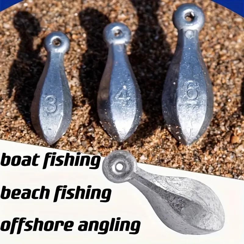 Fishing Sinkers Tackle Weights Lead Bank Sinker 1oz 2oz 3oz 4oz 5oz 6oz 8oz 10oz 12oz 16oz – Snagless Teardrop Design for Bass Catfish Saltwater Freshwater Bottom Fishing Rig, Bulk Multi-Pack