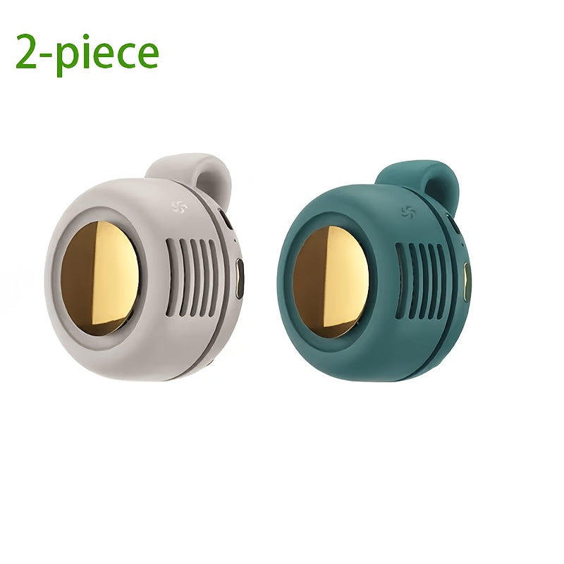Mini Clip-On Bladeless Neck Fan USB Rechargeable 3-Speed 360° Airflow Portable Hands-Free Waist Hanging Cooling Fan for Hiking Camping Travel Golf Sports Outdoor