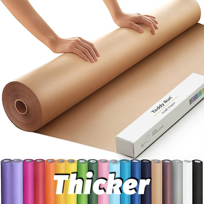Kraft Paper Roll 80GSM for Gift Wrapping, Bouquet Flower Packing, Bulletin Board, Craft Art, Moving & Shipping – Available in Black, Red, Brown & White – Multi-Size Wrapping Paper Roll