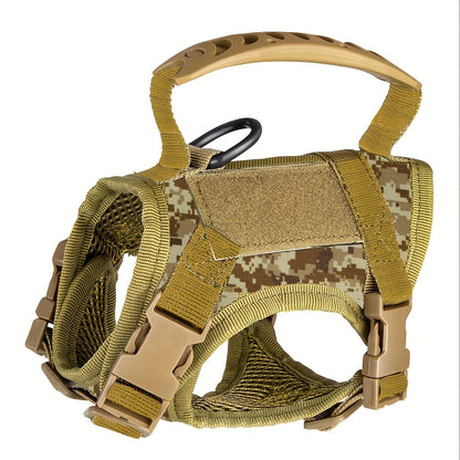 Cat Tactical Vest Harness Adjustable Escape-Proof 600D Oxford Pet Chest Strap Training Clothes for Cats & Small Dogs One Size Fits Most