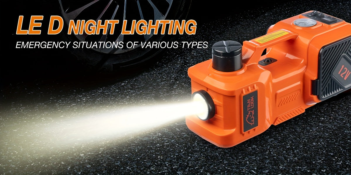 5 Ton Electric Hydraulic Car Jack with Built-in Air Pump - Portable Car Lift for SUV MPV Truck Tire Replacement & Garage Maintenance, Optional Electric Impact Wrench, Emergency Roadside Tool