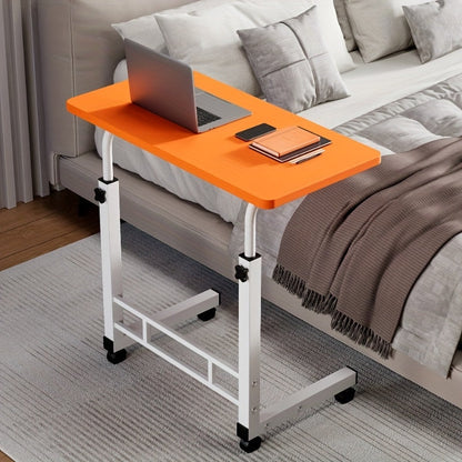 Height Adjustable Rolling Laptop Desk with Wheels – Sit to Stand Mobile Overbed Table, 2-Tier Storage Computer Stand for Bed Couch Home Office Workstation, 6 Colors