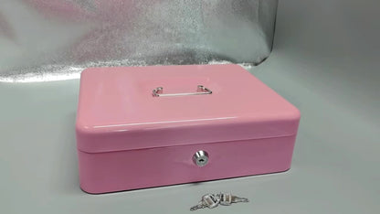 Large Locking Cash Box with Money Tray – Metal Security Box with 6 Accessories for Cash Register, Home, Office & Business, 6 Colors, Key Lock & Combination Lock Options
