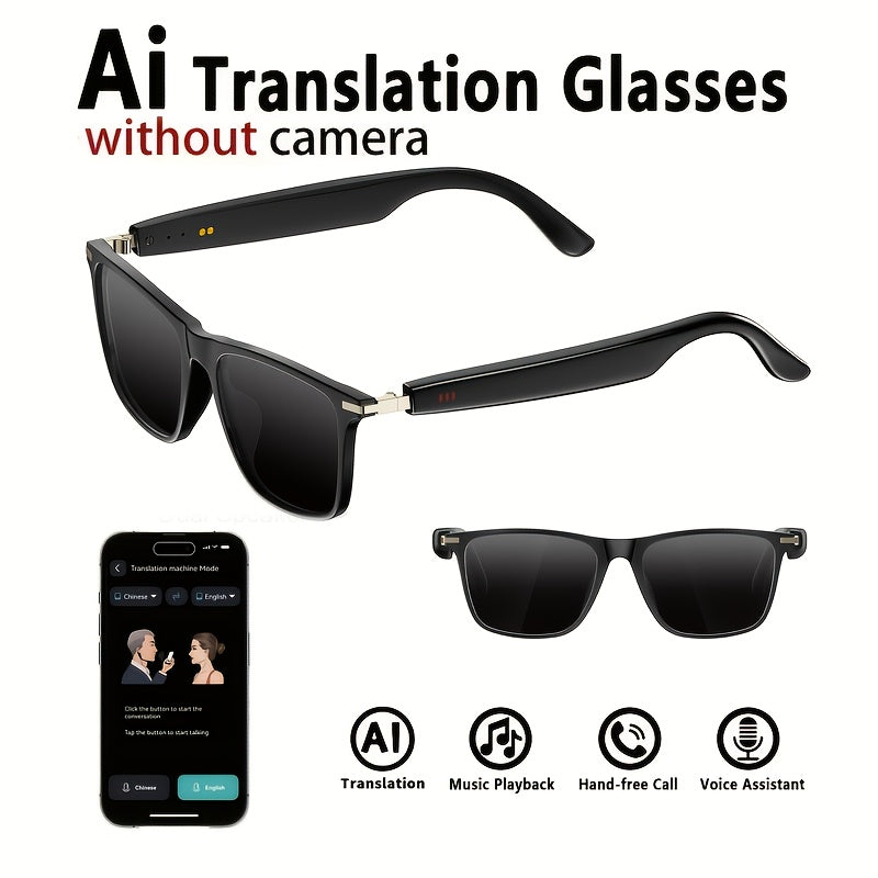 AI Smart Glasses with Camera or Audio – Real-Time Translation 110+ Languages, HD Video Recording, AI Voice Control, HiFi Music & Calling, Photochromic Lenses, Sports Skiing Outdoor Wearable Tech