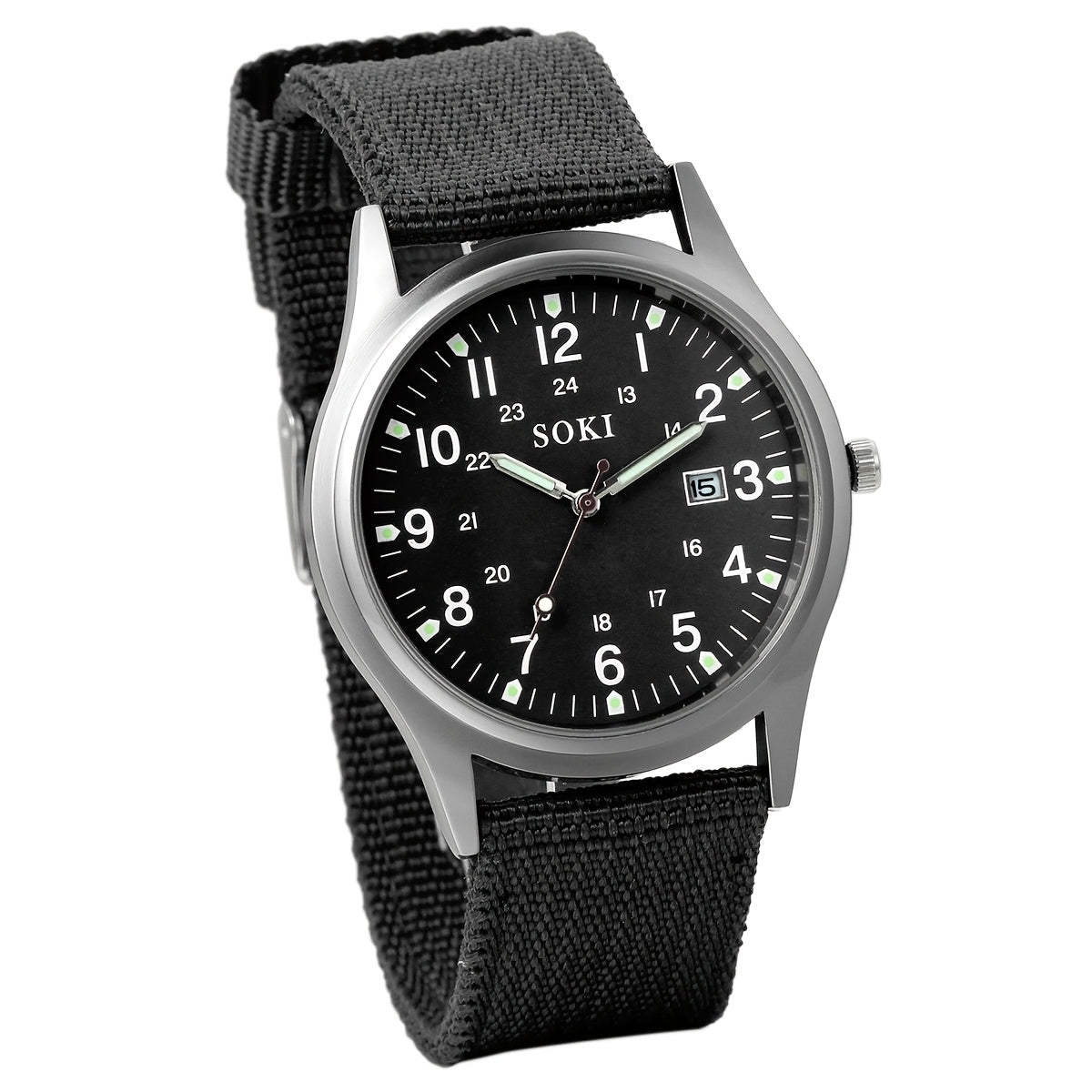 Men's Outdoor Sports Quartz Watch with Nylon Strap – Luminous Dial 24-Hour Military Scale Calendar Function, Lightweight Alloy Case, Multiple Colors Available, Casual Business Adventure Gift Watch for Men