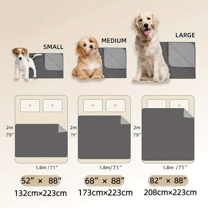 Reversible Waterproof Dog Blanket Extra Large - Double-Sided Pet Bed Cover with Bone Pattern, Machine Washable Sofa Protector for Small Medium Large Dogs and Cats, Indoor Outdoor Use