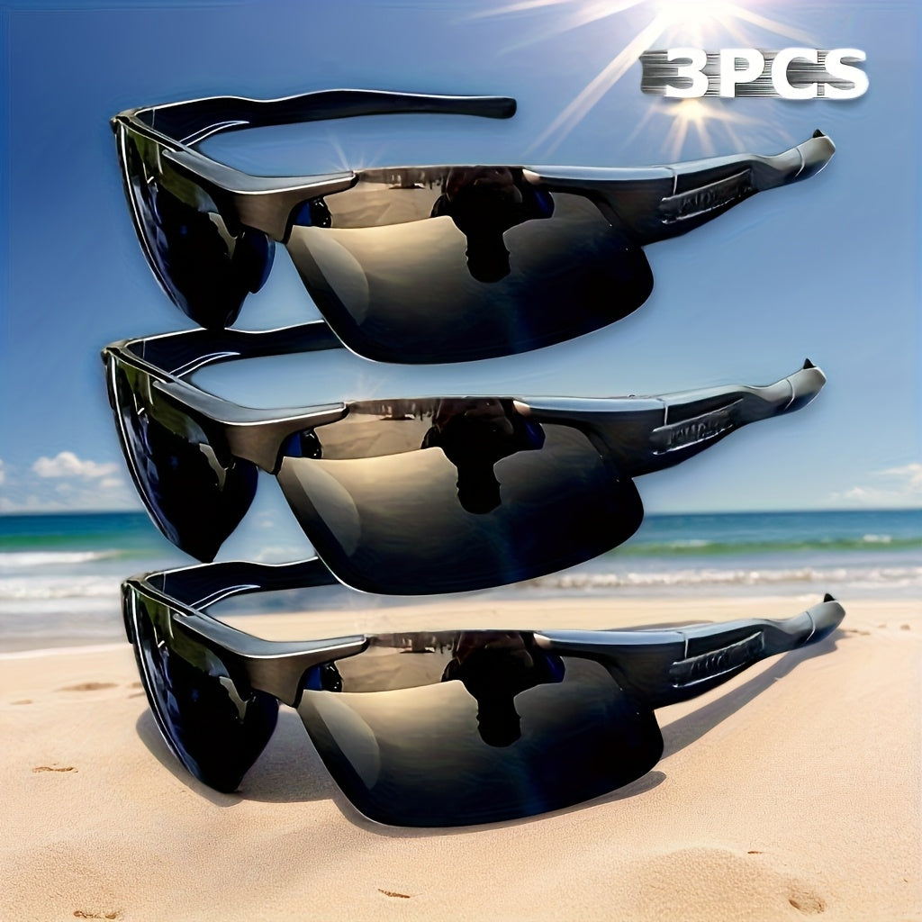 Polarized Driving Sunglasses 3 Pack Half Frame Anti-Glare UV400 Protection for Men and Women Outdoor Sports