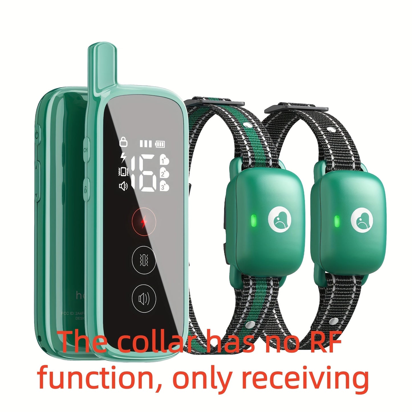 Dog Training Collar with Remote 3 Training Modes Beep Vibration Shock E-Collar for Medium Large Dogs Smart Icon Remote Receiver Function