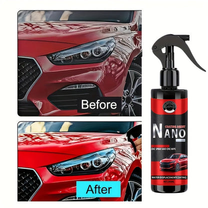 Liquid Ceramic Coating 6.76oz with Applicator Sponge - Automotive Paint Protection, Hydrophobic Glass Treatment, High Gloss Enhancement and Surface Rejuvenation for Cars, Trucks and SUVs