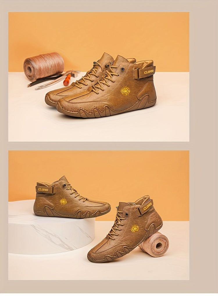 Men's High-Top Sneakers Breathable Lace-Up Casual Shoes Soft Rubber Sole Non-Slip Outdoor Walking Shoes for Men US 7-12 Multiple Colors