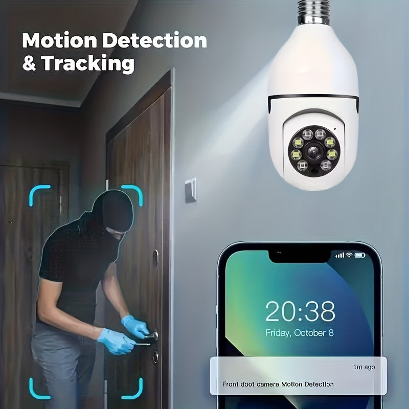 2 Pack 4MP Bulb Security Camera Wireless 360 Panoramic HD 5GHz 2.4GHz WiFi Night Vision Two-Way Audio App Control Indoor Home Garage Pet Monitoring Camera