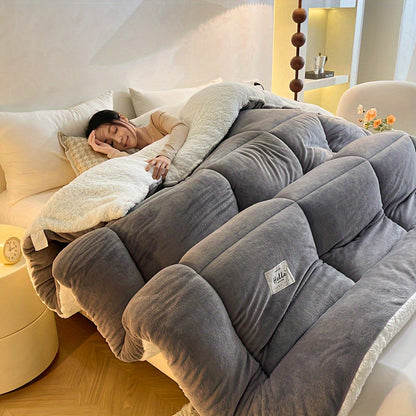 All Season Comforter Thick Soft Quilted Box Stitch | Ultra Breathable Machine Washable Down Alternative Duvet | Twin Full Queen King | Autumn Winter Spring Bedding | Rouge Black Grey Blue Green