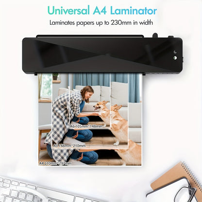 A4 Laminator Machine Hot and Cold, 9-Inch Thermal Laminator with Fast 1-2 Min Warm-Up, Bubble-Free Lamination for Home, Office & School, Compatible with 80-125 Mic Pouches – Jam-Free Design