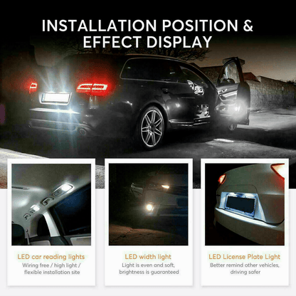 40PCS Car LED Interior Bulb Kit T10 W5W 31mm 42mm 6000K Cool White 12V, No Error Map Dome Door Trunk Courtesy Light Replacement Set for Most Cars