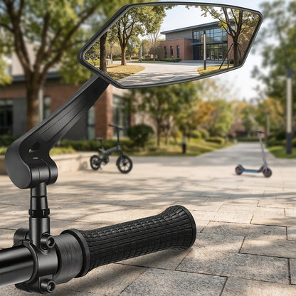 2-Pack Bicycle Rearview Mirror 360° Adjustable HD Wide Angle Shockproof Handlebar Side Mirror – Universal Fit for Mountain Bike, Road Bike, E-Bike, City Bike & Scooter, 22.2–25mm Handlebars