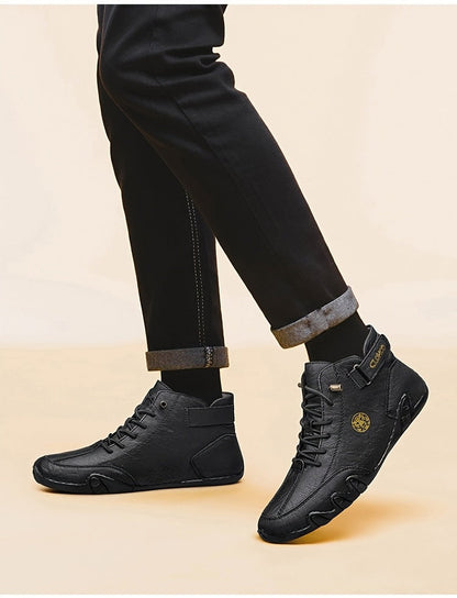 Men's High-Top Sneakers Breathable Lace-Up Casual Shoes Soft Rubber Sole Non-Slip Outdoor Walking Shoes for Men US 7-12 Multiple Colors