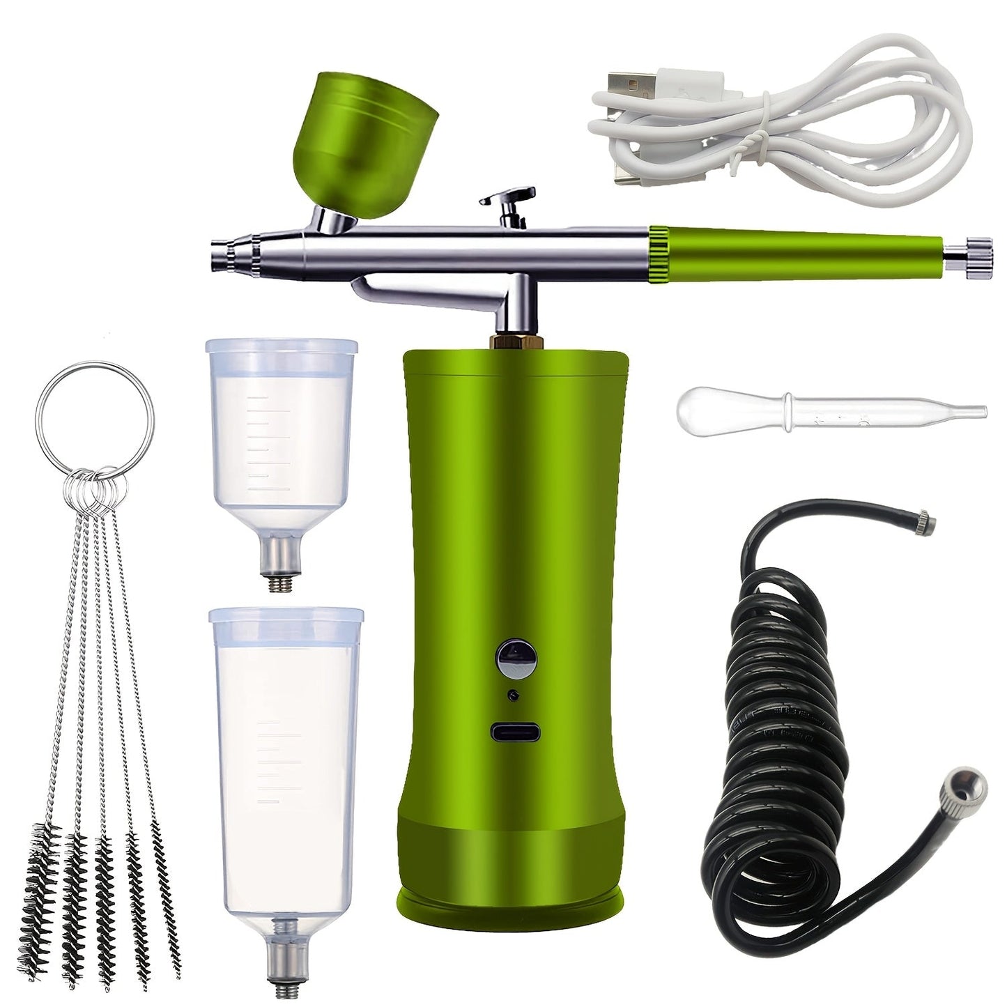 Cordless Airbrush Kit with Compressor Rechargeable 0.3mm Nozzle 3-Speed Pressure – Portable Airbrush Set for Makeup, Nail Art, Cake Decorating, Model Painting & Body Art