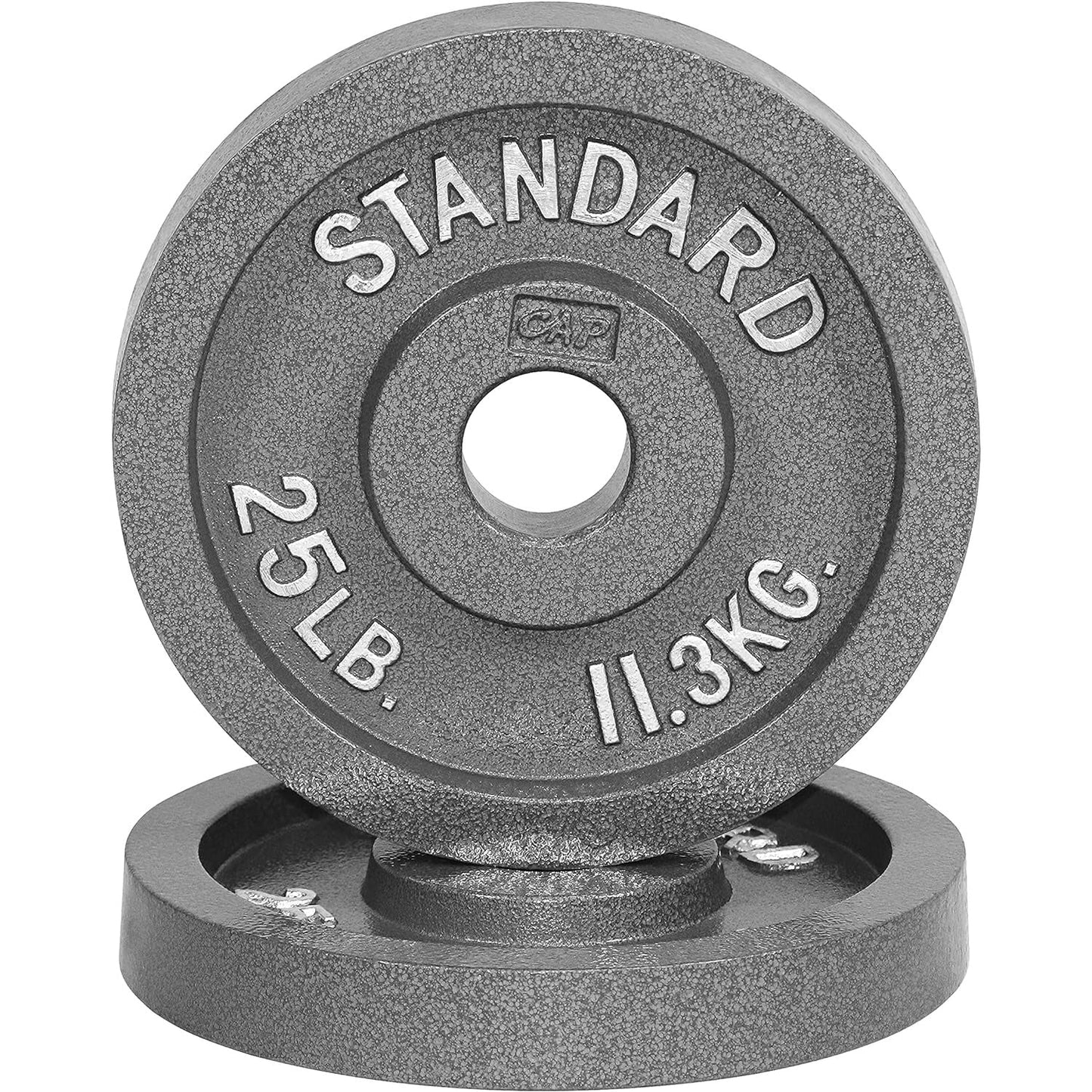 Cast Iron Weight Plates 2-Inch Olympic Solid Baked Enamel for Strength Training Powerlifting Bodybuilding Home Gym Barbell – 2.5 5 10 25 45 100LB CAPHAUS