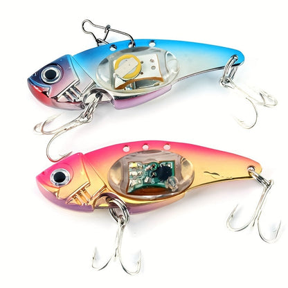 Electronic Fish Shaped Fishing Lure with LED Light, Sound & Vibration – Aluminum Alloy Bait Attracts Fish from 500 Meters, Outdoor Fishing Equipment for Bass, Saltwater & Freshwater – 1/2/3/4 Pack