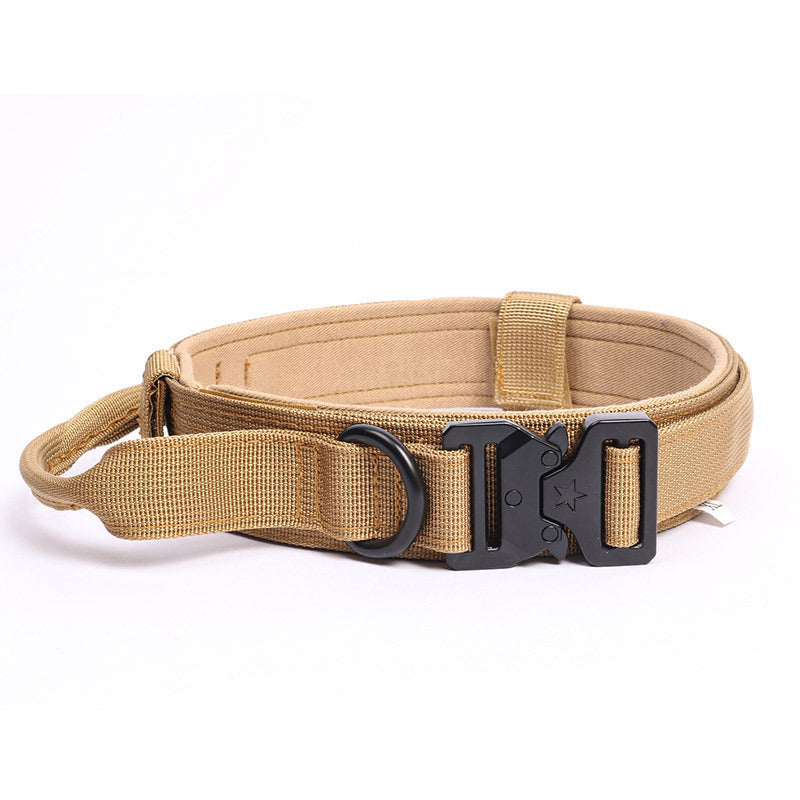 Heavy Duty Tactical Dog Collar with Handle & Quick-Release Metal Buckle – 1.8" Wide Nylon Collar for Medium & Large Dogs, Ideal for Training, Agility, Outdoor & Search & Rescue