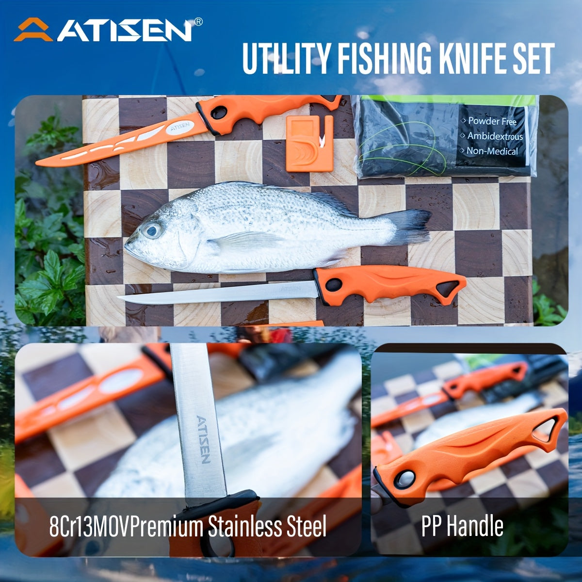 Fishing Knife Set 7/23/104/107 Piece – Stainless Steel Fillet Boning & Gutting Knives with Line Cutter, Camping Cutting Carving Tool Kit, Perfect Fisherman Gift for Men