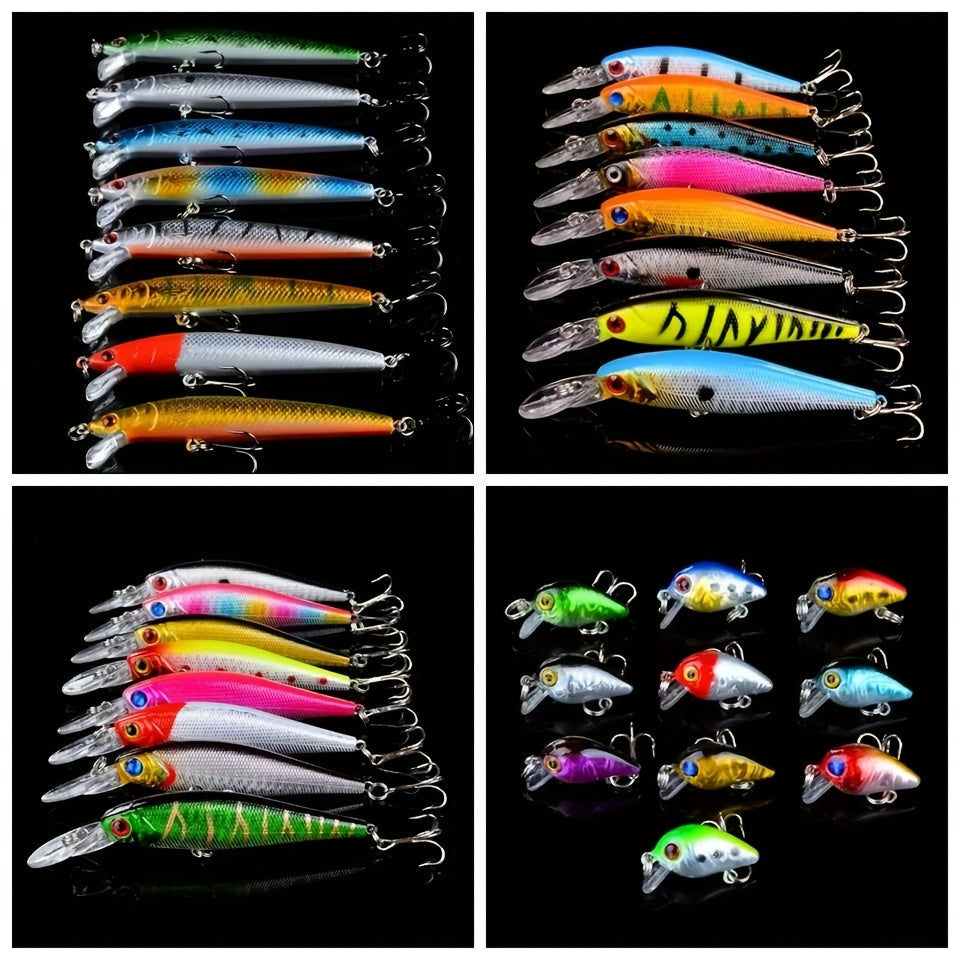 Fishing Lure Set 5pcs – Bionic Minnow Hard Bait, Realistic Swimming Action, Saltwater & Freshwater, Random Mixed Color Artificial Lures