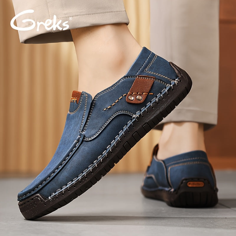 Men's Handstitched Driving Loafers Slip-On Shoes Lightweight Breathable – Casual Moccasin Boat Shoes for Business Casual, Travel, Walking & Outdoor, Sizes US 4–12.5