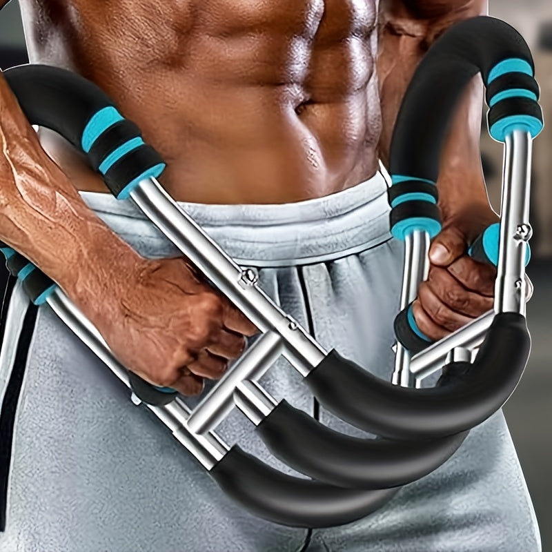 Arm Strength Trainer Chest Expander 3-Bar 3-Level Adjustable Resistance Tubes Portable Detachable Forearm Strengthener Home Gym Workout Device for Muscle Building Upper Body Training