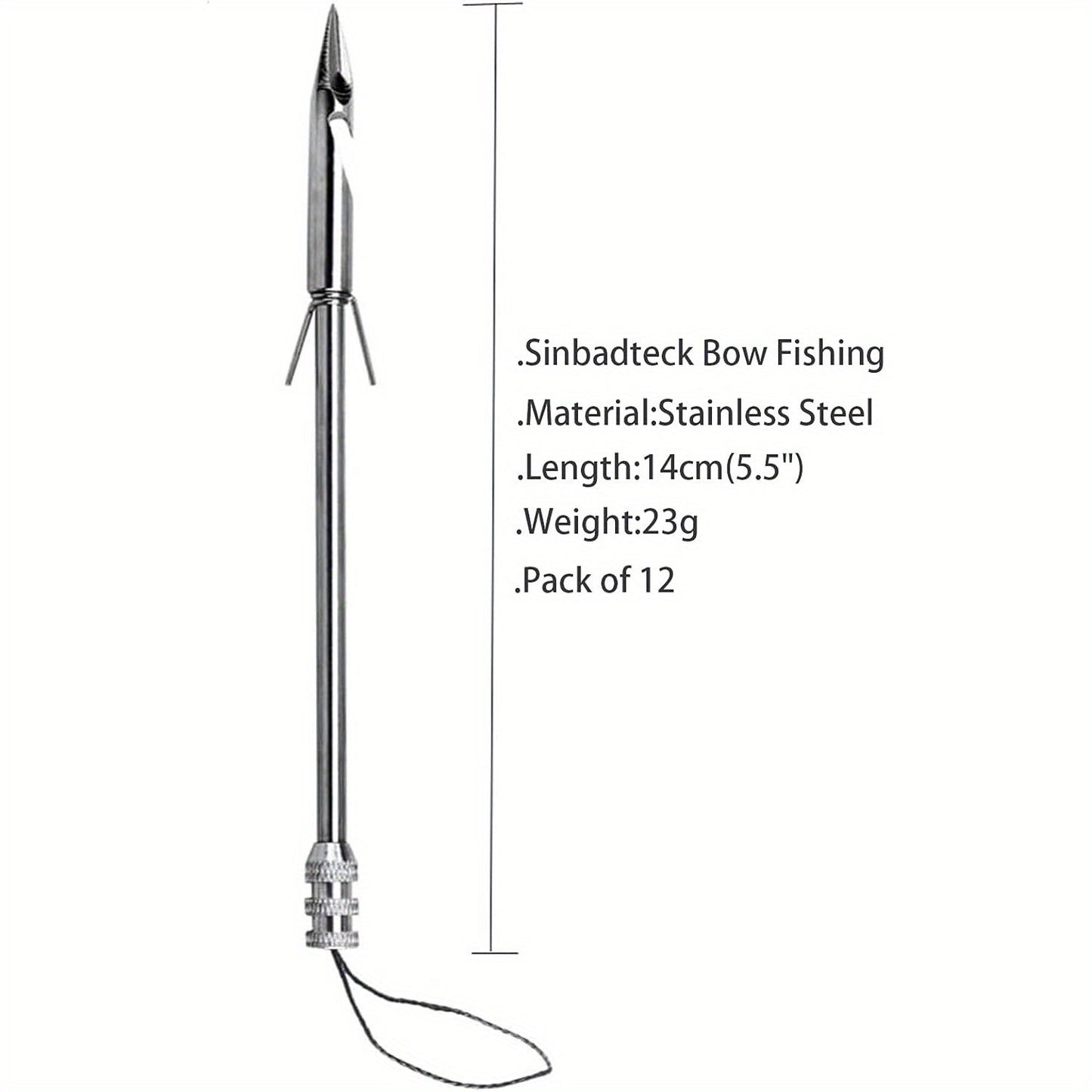 12-Pack Stainless Steel Fishing Slingshot Arrowheads – Detachable Bowfishing Arrow Tips, Slingshot Fishing Darts for Bow Fishing & Slingshot Shooting, Replacement Broadheads Fishing Accessories