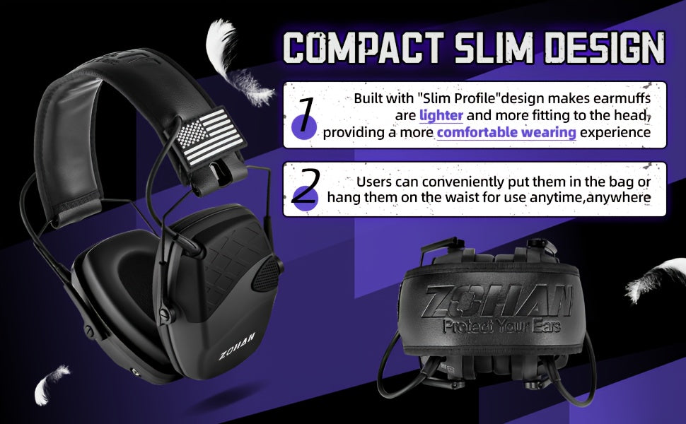 Electronic Shooting Ear Protection Earmuffs NRR 23dB – Noise Cancelling Hearing Protection with Sound Amplification, Adjustable Headband, ANSI Certified for Shooting, Hunting, Mowing & Industrial Use