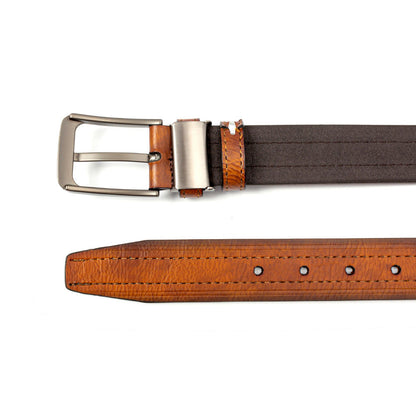 3Pcs Men's Leather Belt Set with Gift Box 1.25 Inch Adjustable Trim to Fit Dress Casual Jeans Classic Belt for Men Christmas Thanksgiving Gift