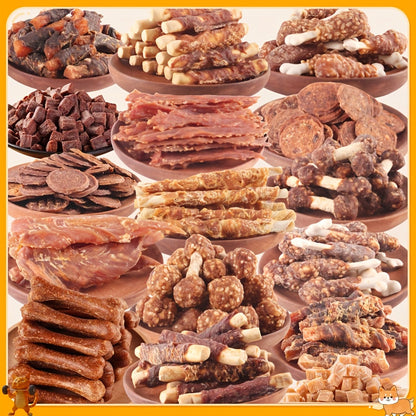 High Protein Dog Treats Chicken Duck Jerky Grain-Free Training Rewards Sausage Dental Health Low Fat Easily Digestible Medium Large Breeds Gift Box Multi-Flavor Sets
