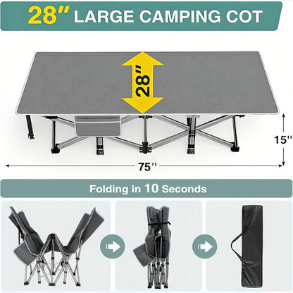 Heavy Duty Folding Camping Cot with Mattress for Adults – 500/600/700 LBS Capacity, Portable Outdoor Bed with Carrying Bag for Tents, Camping & Travel – 3 Models, 3 Colors