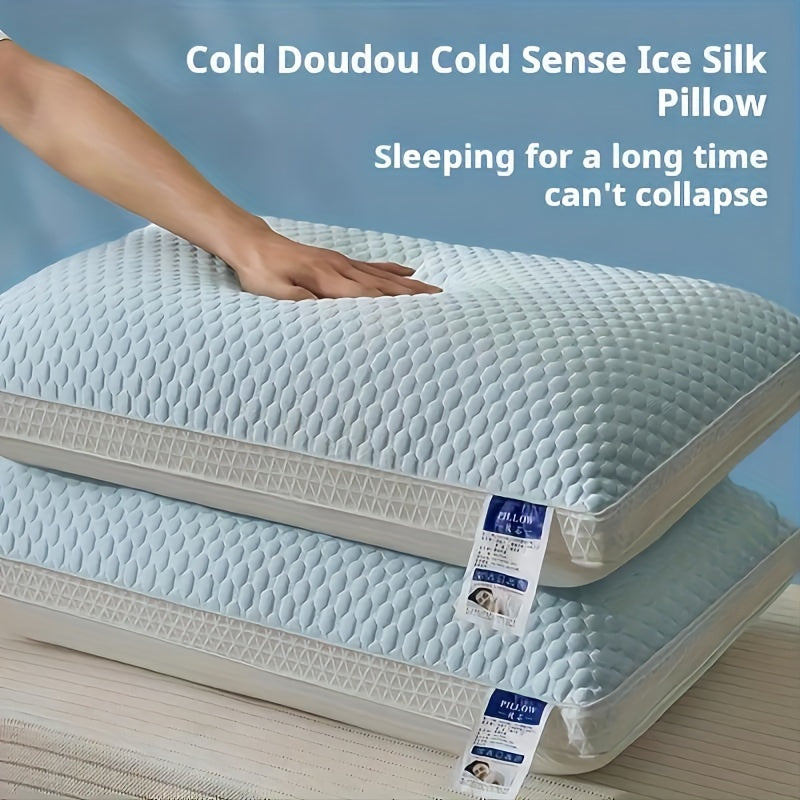 Cooling Bed Pillows Set of 2 | Soft Hotel-Grade Sleep Pillow | Neck Support for Side Back Stomach Sleepers | Cozy Breathable Pillow for Home Bedroom Dorm | Blue Pink Gray Indigo