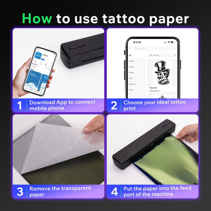 Portable Inkless Thermal Printer Wireless – D810B A4 & US Letter 8.5x11 Mobile Printer, 200 Sheets Per Charge, Compatible with iPhone Android & Laptop, for Home Office School Travel, Includes 20 Sheets