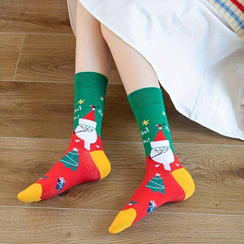 Christmas Socks 30 Pairs Fun Holiday Patterns Reindeer Santa Snowflakes Gingerbread Christmas Tree Warm Cartoon Socks – Unisex Gift Set for Men and Women