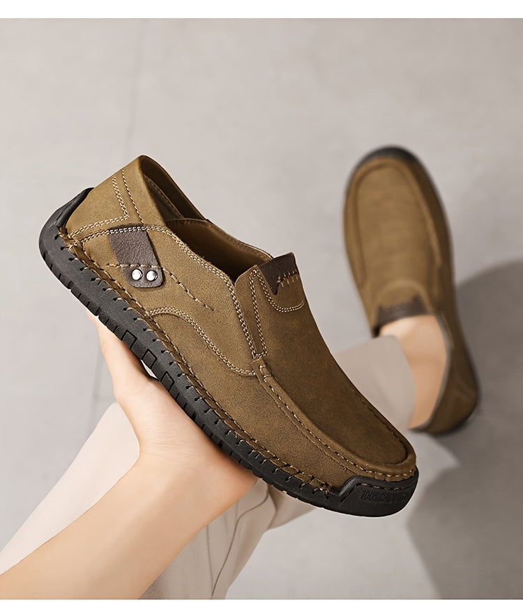 Men's Handstitched Driving Loafers Slip-On Shoes Lightweight Breathable – Casual Moccasin Boat Shoes for Business Casual, Travel, Walking & Outdoor, Sizes US 4–12.5