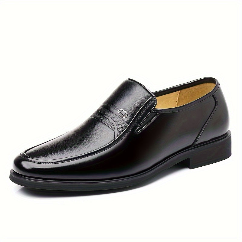Men's Oxford Dress Shoes Formal Slip-On Business Loafers High Quality Fashion Leather Look Footwear for Men Extra Large Sizes US 7-13 Black