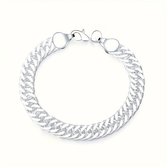 925 Sterling Silver 10mm Cuban Link Chain Bracelet for Men & Women – Tarnish-Resistant Vintage Boho Style, Perfect Gift for Weddings, Parties & Everyday Wear