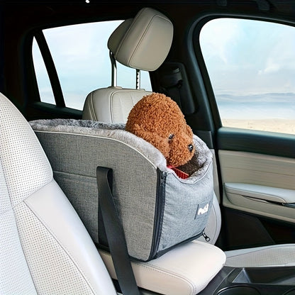 Dog Car Seat Booster for Small & Medium Pets – Portable Pet Travel Bag with Secure Buckle Closure, Elevated View, Polyester Construction for Dogs & Cats in Car