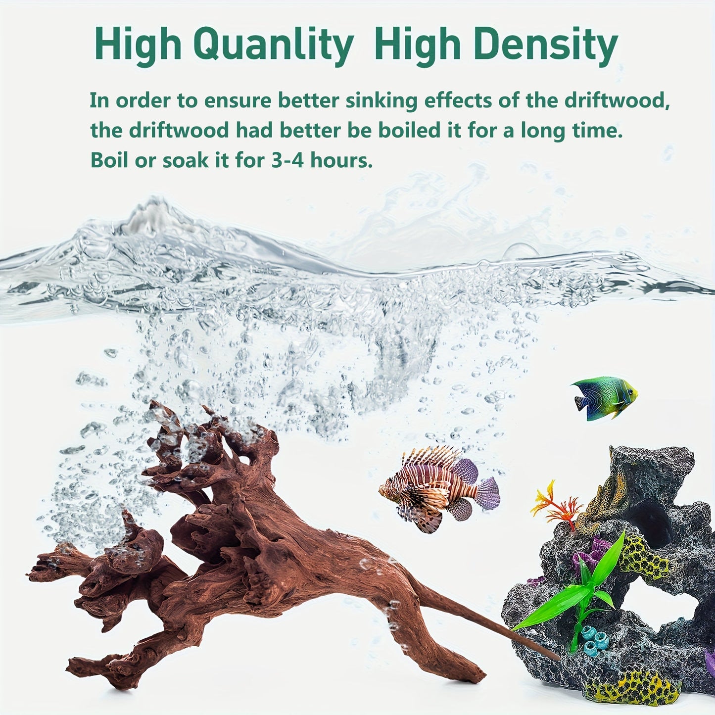 Natural Sinking Driftwood for Aquarium Decor – 3pcs Large Real Wood Fish Tank Decoration for Freshwater, Reptile & Terrarium, Fish-Safe Purple Teak Driftwood Set